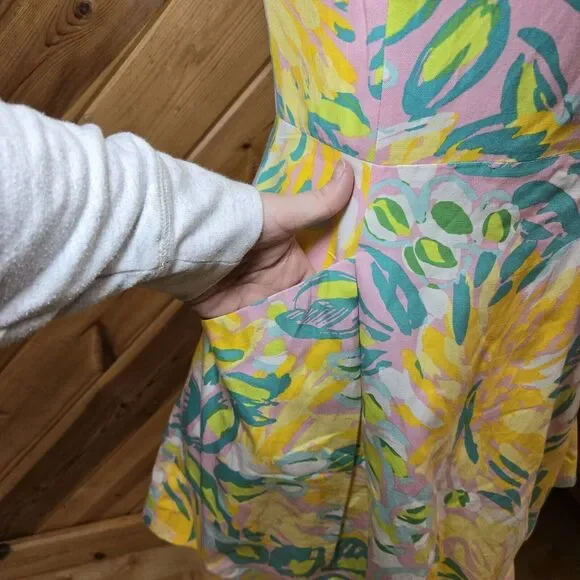 Lilly Pulitzer Strapless Silk Blend Fit & Flare Tropical Print Size 2‎ Sundress - Picture 5 of 11